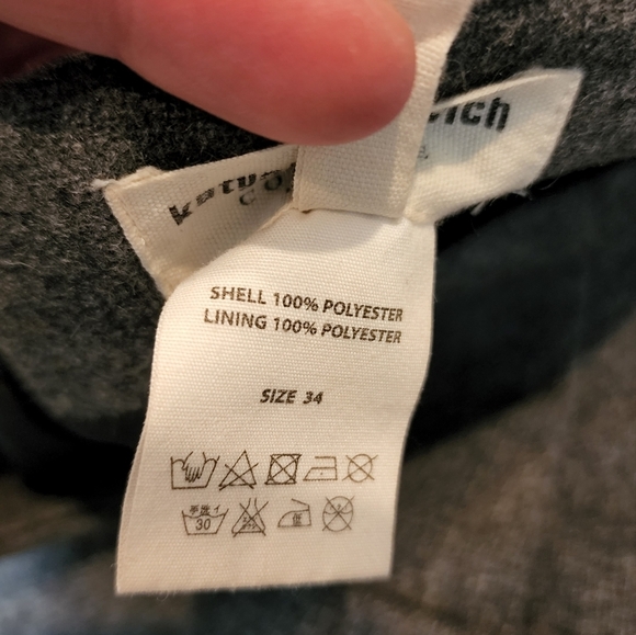 Katya Leonoviche faux wool grey skirt size 34 Italy Front Pockets Vegan Feminie - Picture 5 of 14